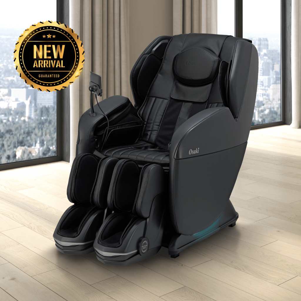 Osaki AI 4D Yoga Flex Massage Chair Black | Luxury Full Body Massage Chair with 4D Flex Mechanism, AI Health Detection, Air Walking Technology, SL Track, and Lumbar Heating | Titan Chair