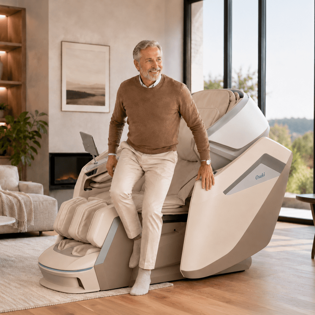Osaki AI Apex 5D+4D Duo Massage Chair Black | Premium Full Body Massage Chair with AI Health Detection, Dual 5D+4D Massage System, SL Track, Triple Heating Zone, and Zero Gravity | Titan Chair