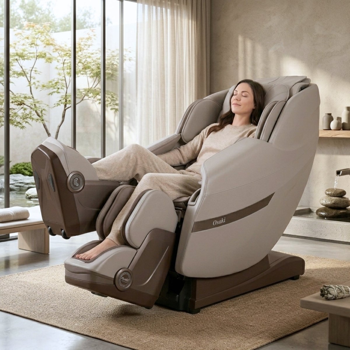 Osaki AI Solo Flex 4D Massage Chair Black | Full Body Zero Gravity Massage Chair with 4D Massage, Foot Rollers, SL-Track, and AI Wellness Programs | Titan Chair